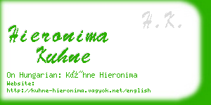 hieronima kuhne business card